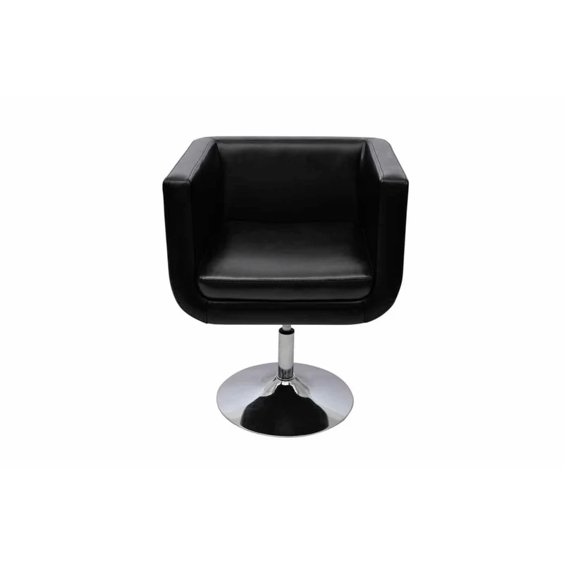 Set de 2 fauteuils de salle à manger hauteur réglable en PVC noir et acier chromé DEC026494