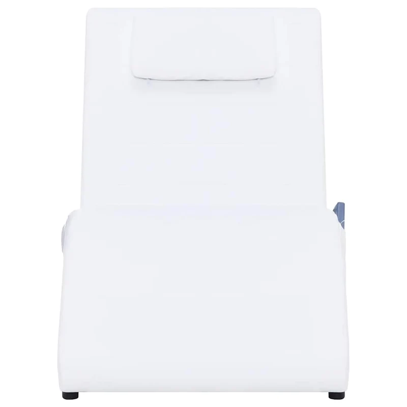 Méridienne chaise longue pour intérieur fonction massage avec oreiller en PVC blanc DEC026130