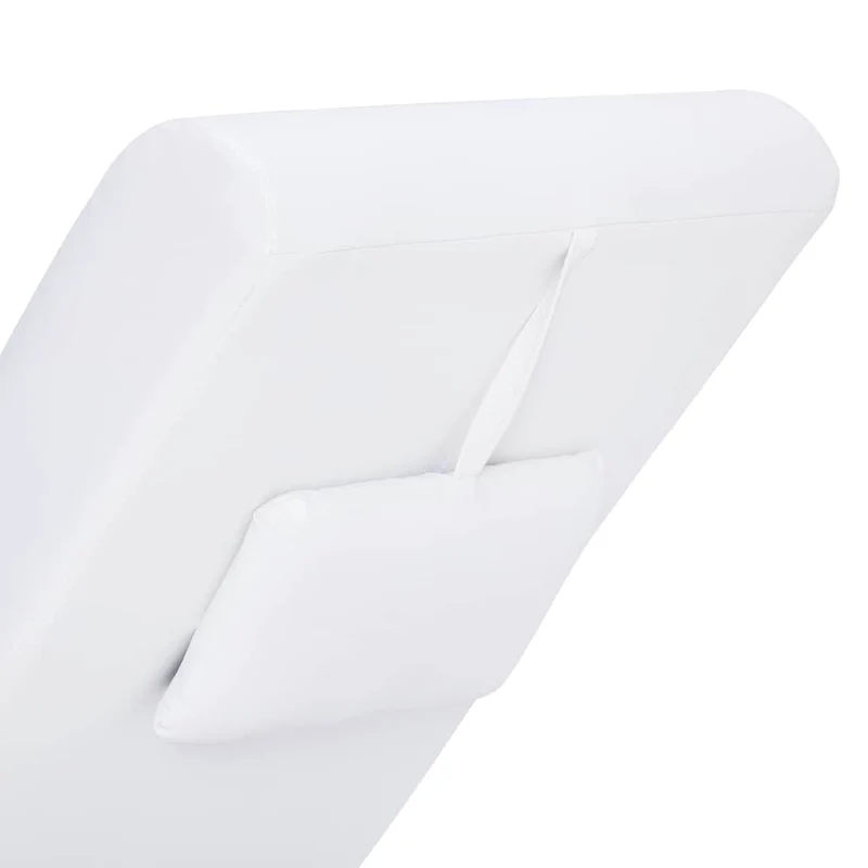 Méridienne chaise longue pour intérieur fonction massage avec oreiller en PVC blanc DEC026130