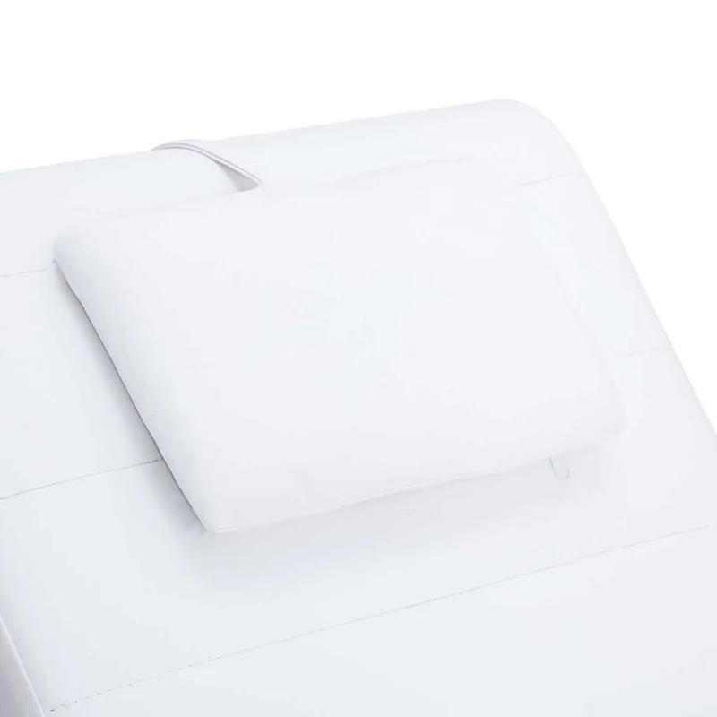 Méridienne chaise longue pour intérieur fonction massage avec oreiller en PVC blanc DEC026130