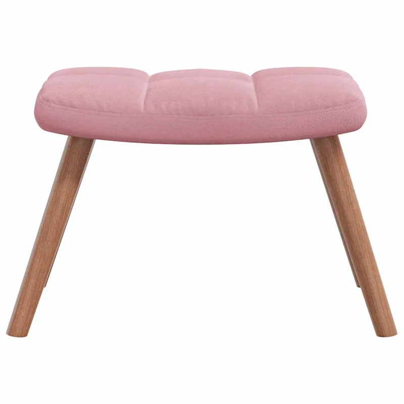 Fauteuil lounge chaise de canapé design moderne avec repose-pied en velours rose DEC026544