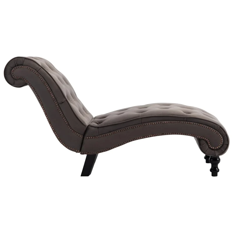 Méridienne chaise longue pour intérieur velours gris capitonné DEC026222