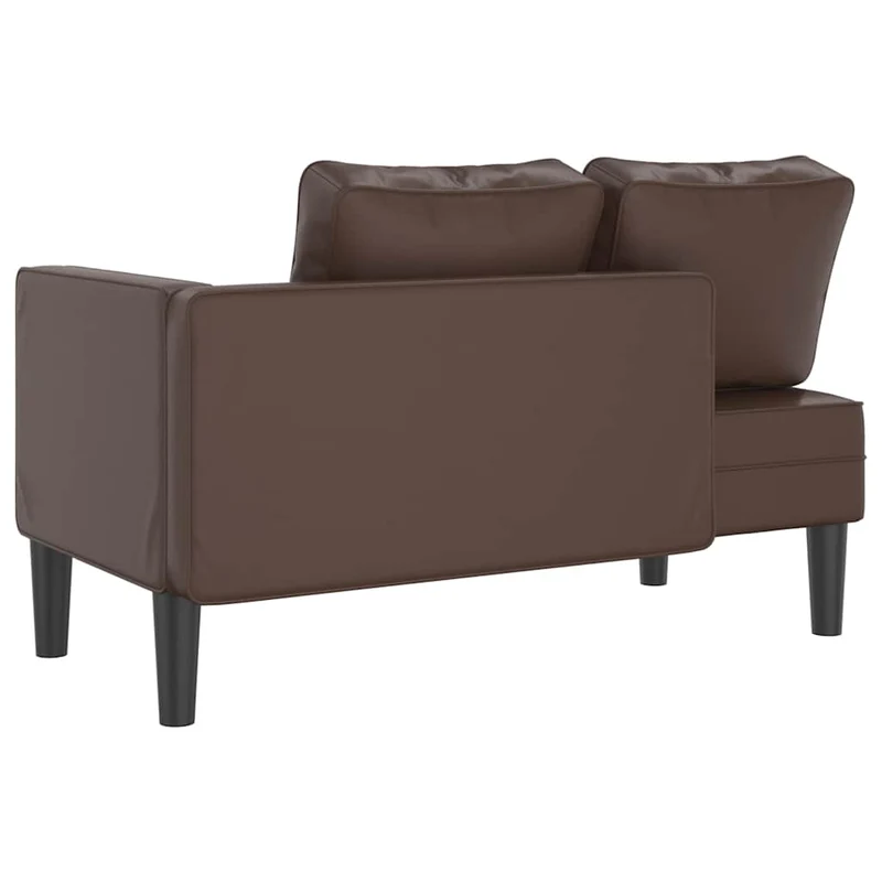 Méridienne chaise longue caanapé pour intérieur avec coussins en PVC brun DEC026085