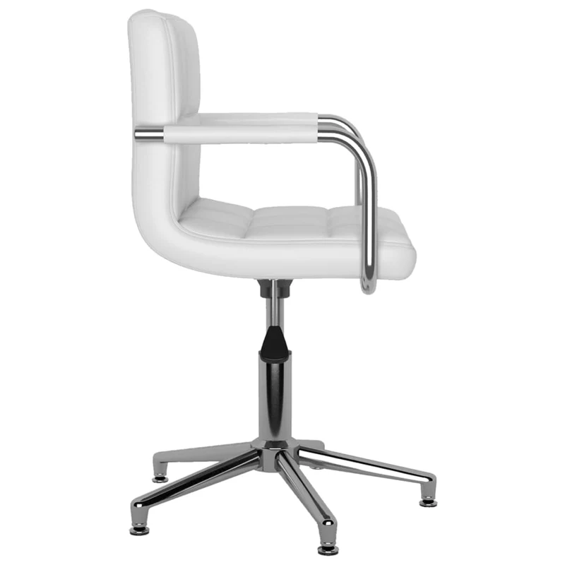 Lot de 2 chaises de salle à manger accoudoirs siège pivotant hauteur réglable en PVC blanc DEC025195