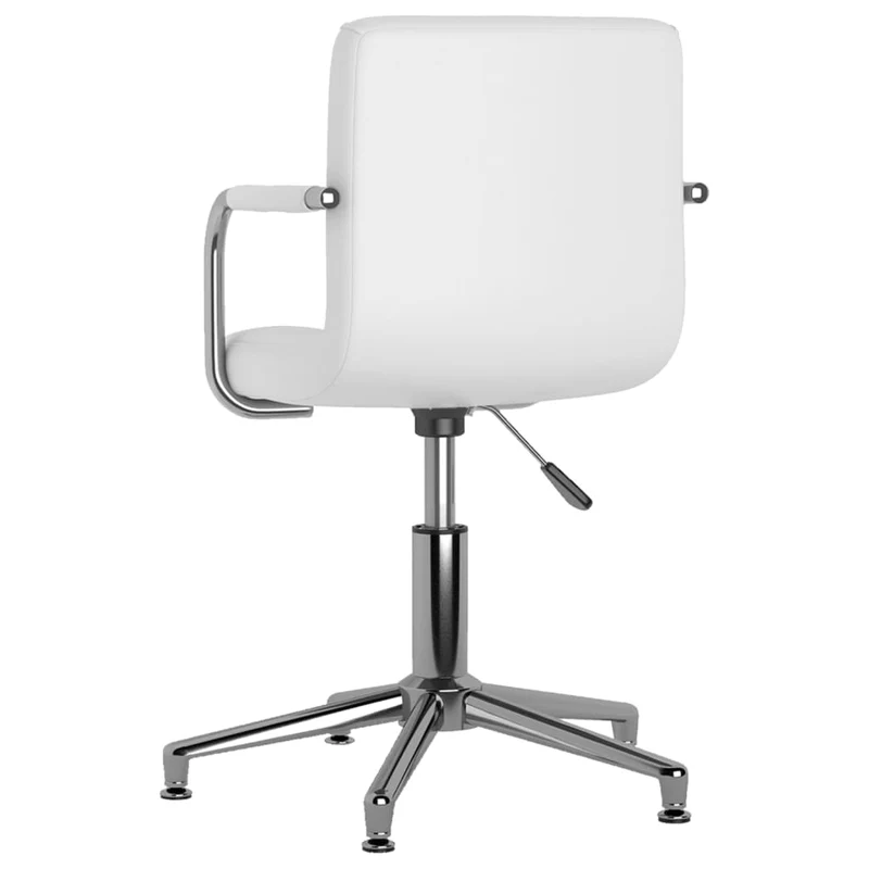 Lot de 2 chaises de salle à manger accoudoirs siège pivotant hauteur réglable en PVC blanc DEC025195