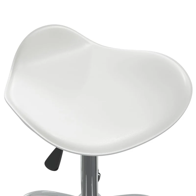Tabouret de travail sur roulettes pivotant hauteur réglable en PVC blanc DEC025064