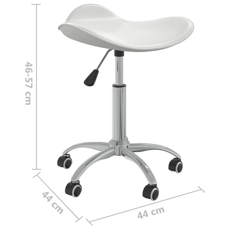 Tabouret de travail sur roulettes pivotant hauteur réglable en PVC blanc DEC025064