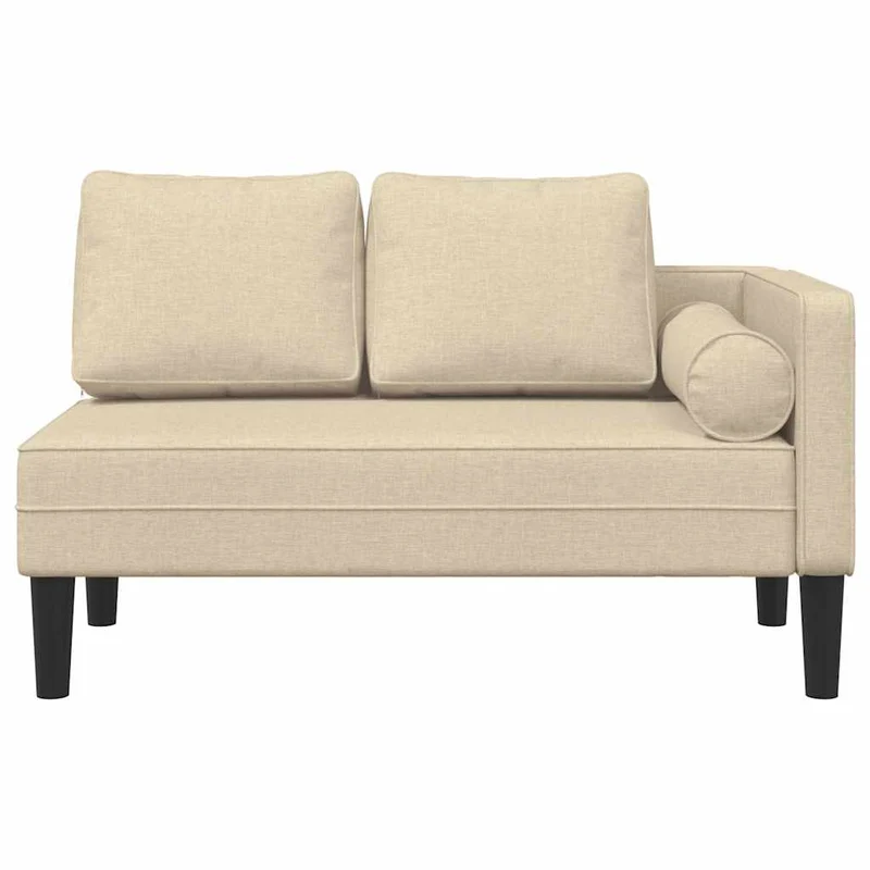 Méridienne chaise longue canapé pour intérieur avec coussins en tissu crème DEC026067
