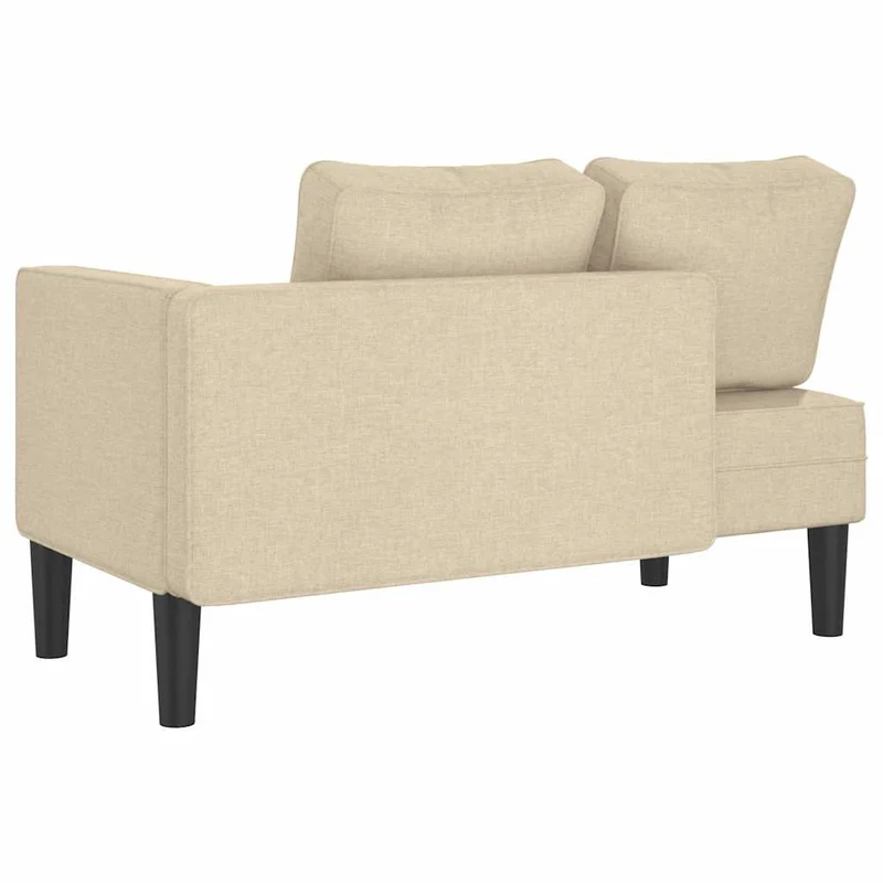 Méridienne chaise longue canapé pour intérieur avec coussins en tissu crème DEC026067