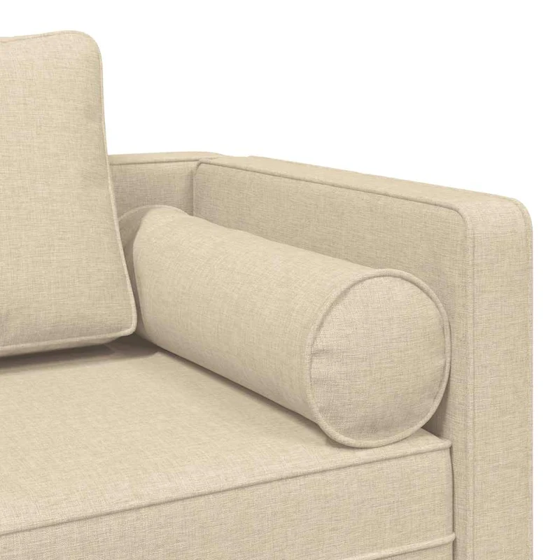 Méridienne chaise longue canapé pour intérieur avec coussins en tissu crème DEC026067