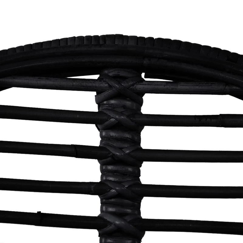 Set de 6 chaises de salle à manger design rustique en rotin naturel noir DEC025701
