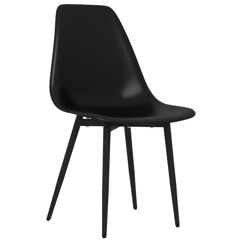 Set de 2 chaises de salle à manger dsign classique en pp noir DEC025550