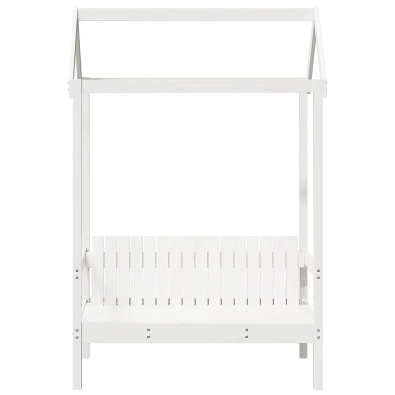 Banquette banc avec toit 117,5 x 70 x 176,5 cm en bois de pin massif blanc DEC024664
