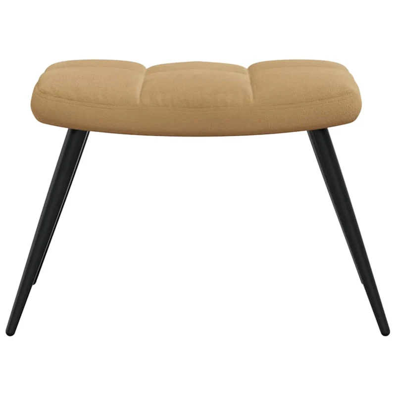 Fauteuil lounge chaise de canapé design moderne avec repose-pieds en velours marron DEC026602