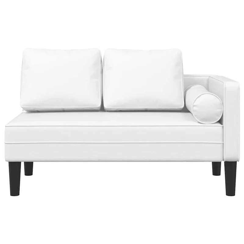 Méridienne chaise longue canapé pour intérieur avec coussins en PVC blanc DEC026059
