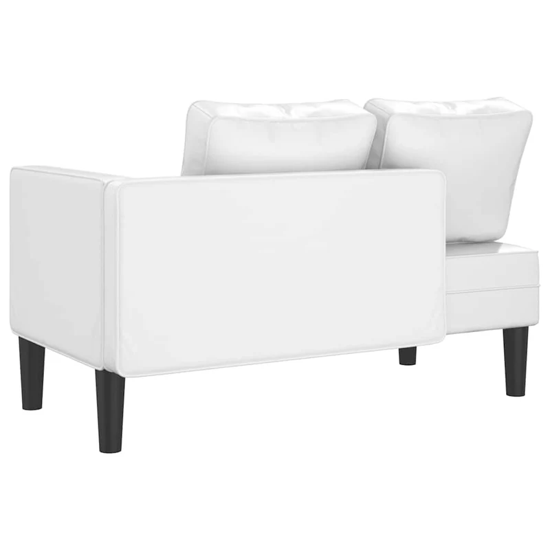 Méridienne chaise longue canapé pour intérieur avec coussins en PVC blanc DEC026059