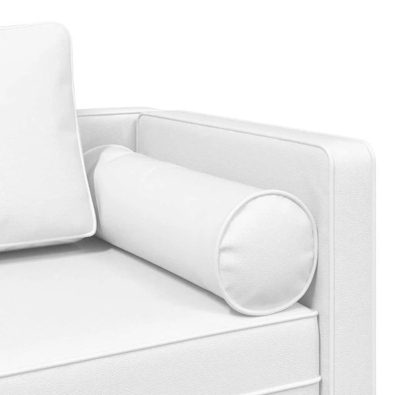 Méridienne chaise longue canapé pour intérieur avec coussins en PVC blanc DEC026059