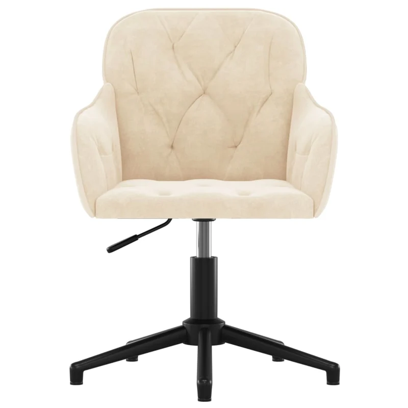 Lot de 2 chaises de salle à manger bureau siège pivotant hauteur réglable en velours crème DEC025219