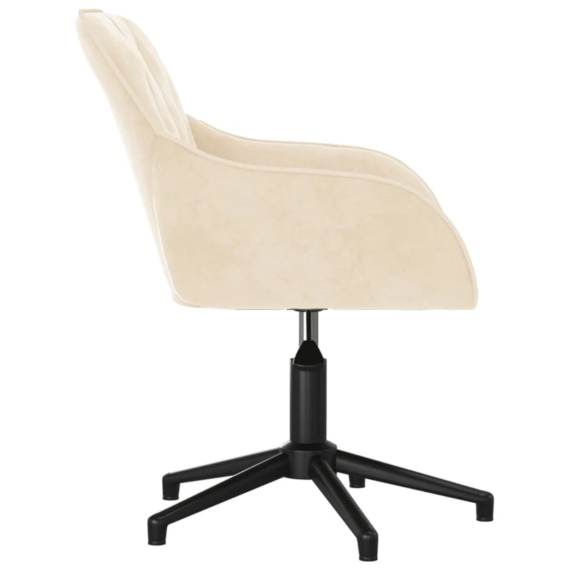 Lot de 2 chaises de salle à manger bureau siège pivotant hauteur réglable en velours crème DEC025219