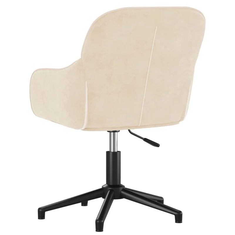 Lot de 2 chaises de salle à manger bureau siège pivotant hauteur réglable en velours crème DEC025219
