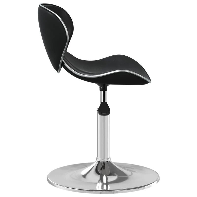 Tabouret de bar x1 chaise haute hauteur réglable en PVC noir DEC029522