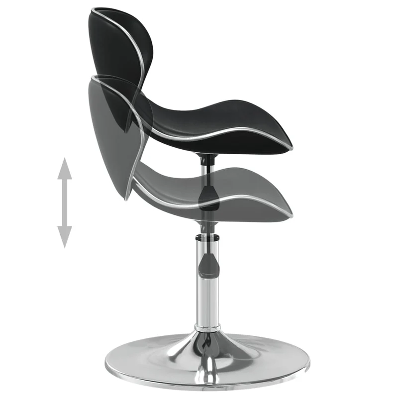 Tabouret de bar x1 chaise haute hauteur réglable en PVC noir DEC029522