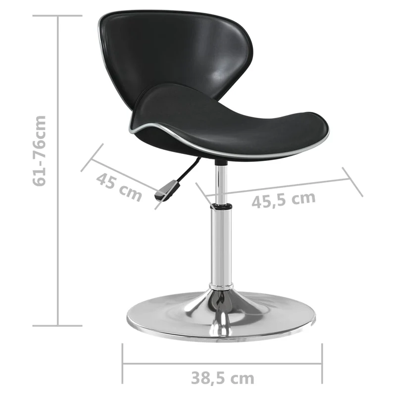 Tabouret de bar x1 chaise haute hauteur réglable en PVC noir DEC029522
