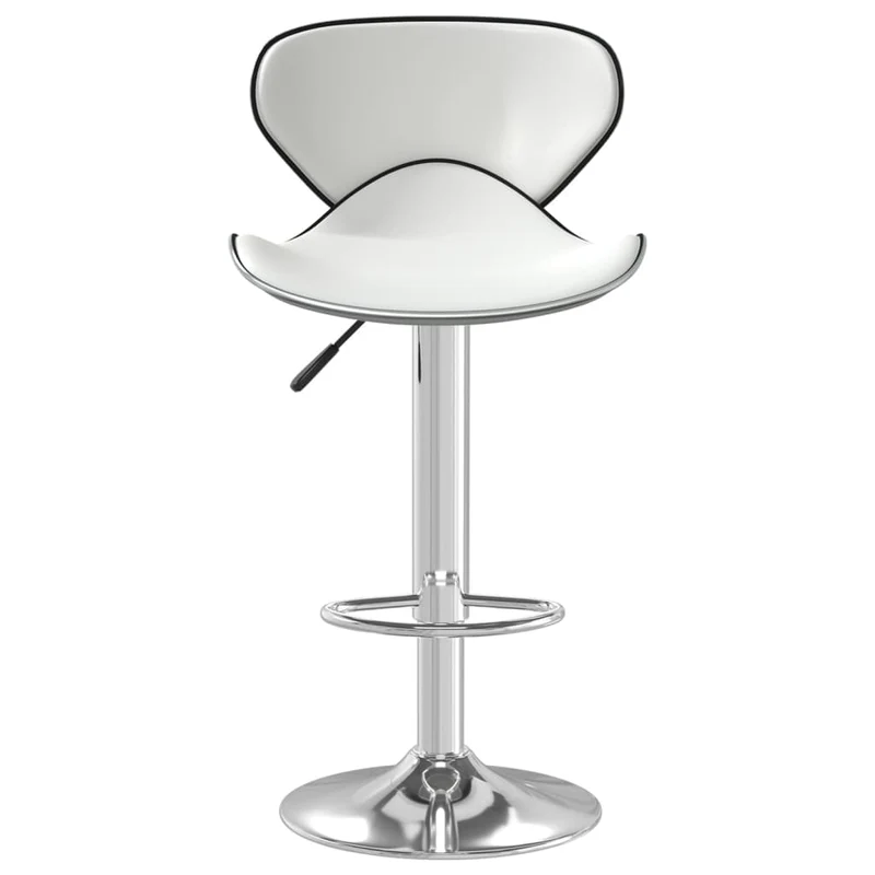 Tabouret de bar x1 chaise haute avec repose-pieds en PVC blanc DEC029444