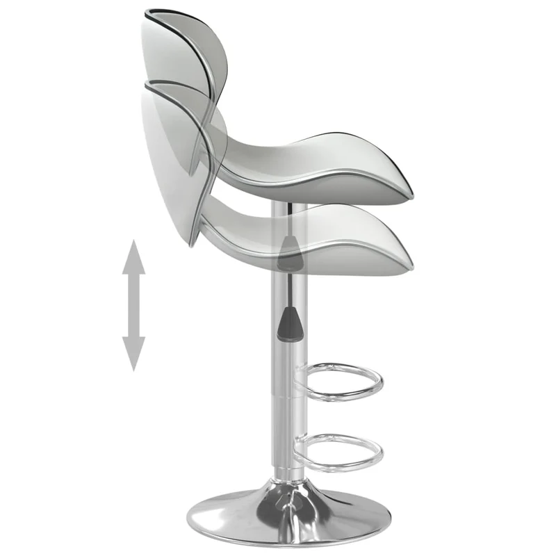 Tabouret de bar x1 chaise haute avec repose-pieds en PVC blanc DEC029444