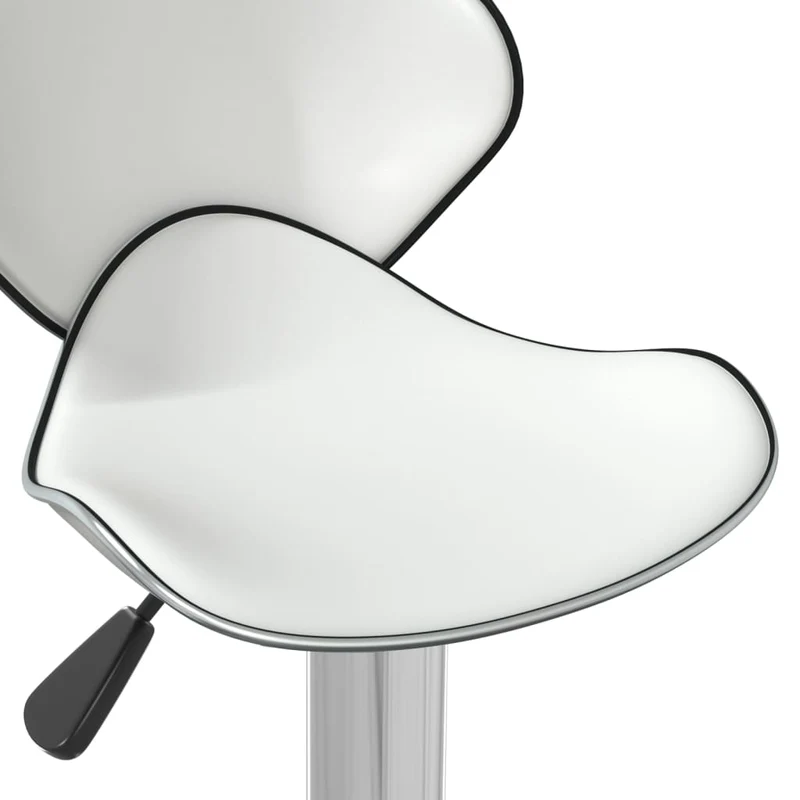 Tabouret de bar x1 chaise haute avec repose-pieds en PVC blanc DEC029444