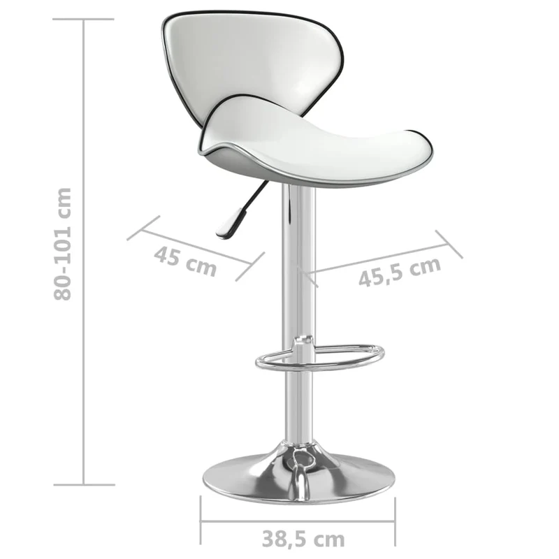 Tabouret de bar x1 chaise haute avec repose-pieds en PVC blanc DEC029444
