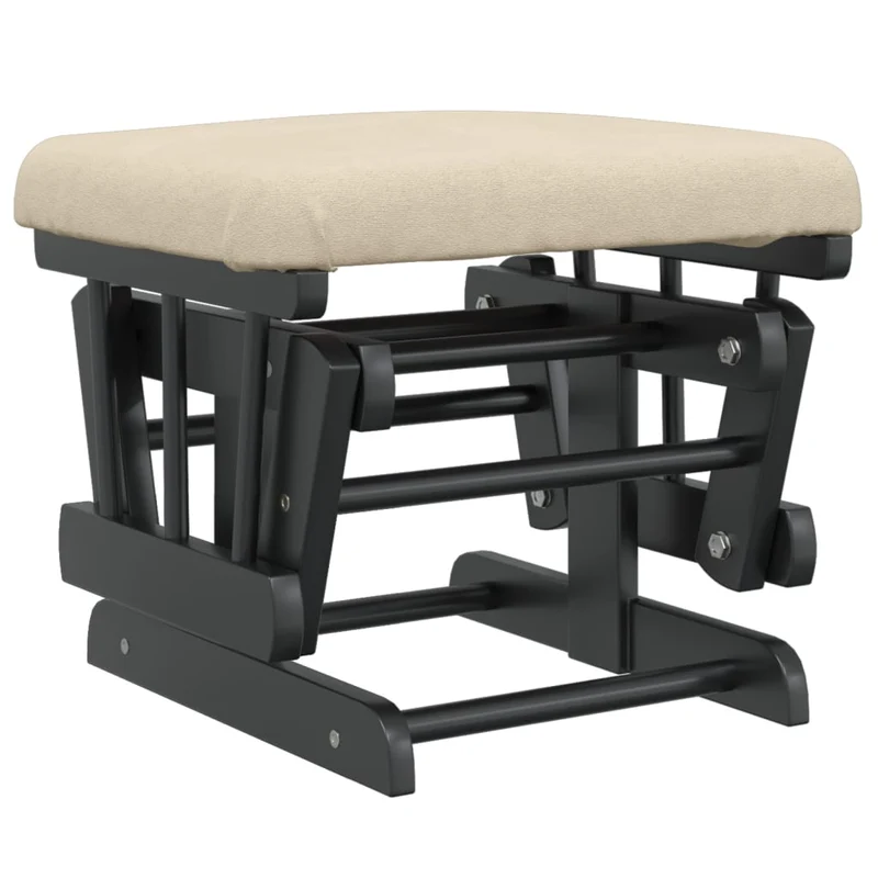 Fauteuil de relaxation chaise berçante d'allaitement avec repose-pieds en tissu crème DEC028733