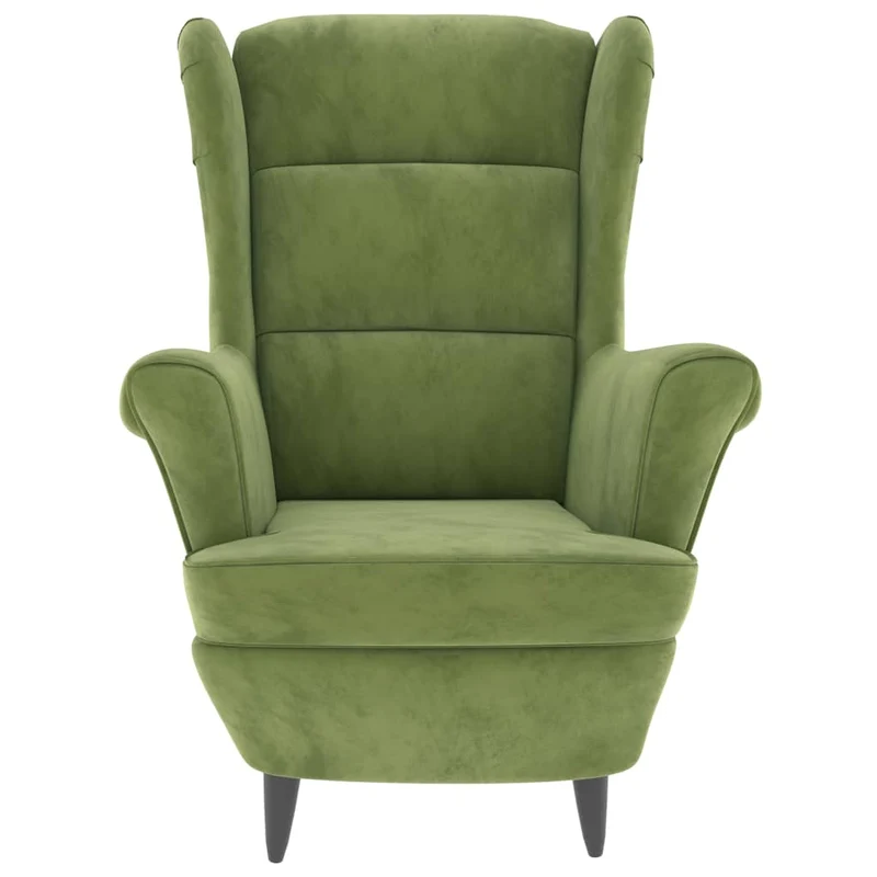 Fauteuil lounge de salon design et moderne en velours vert clair DEC028682