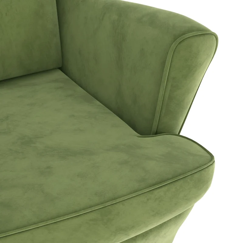 Fauteuil lounge de salon design et moderne en velours vert clair DEC028682