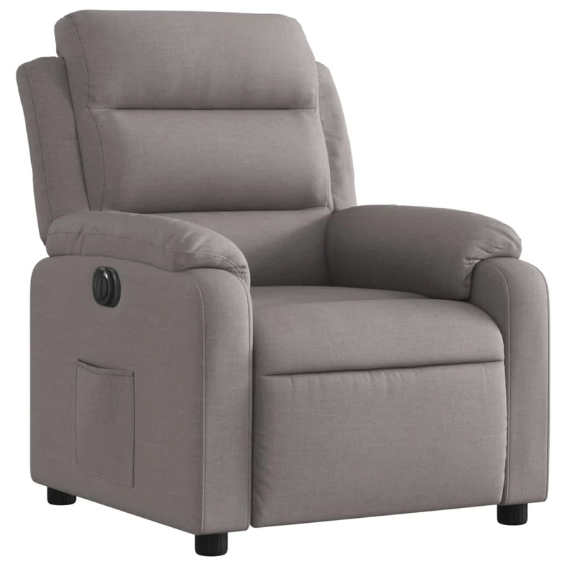 Fauteuil relax TV fonction de levage électrique très confortable en tissu taupe DEC028580