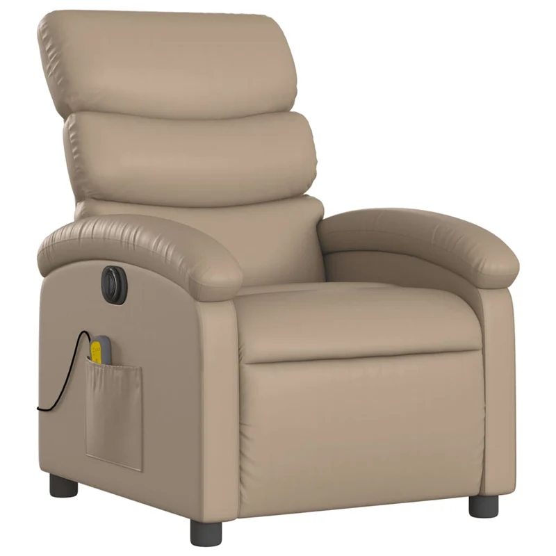 Fauteuil de relaxation TV fonction massage inclinable électrique en PVC cappuccino DEC027133