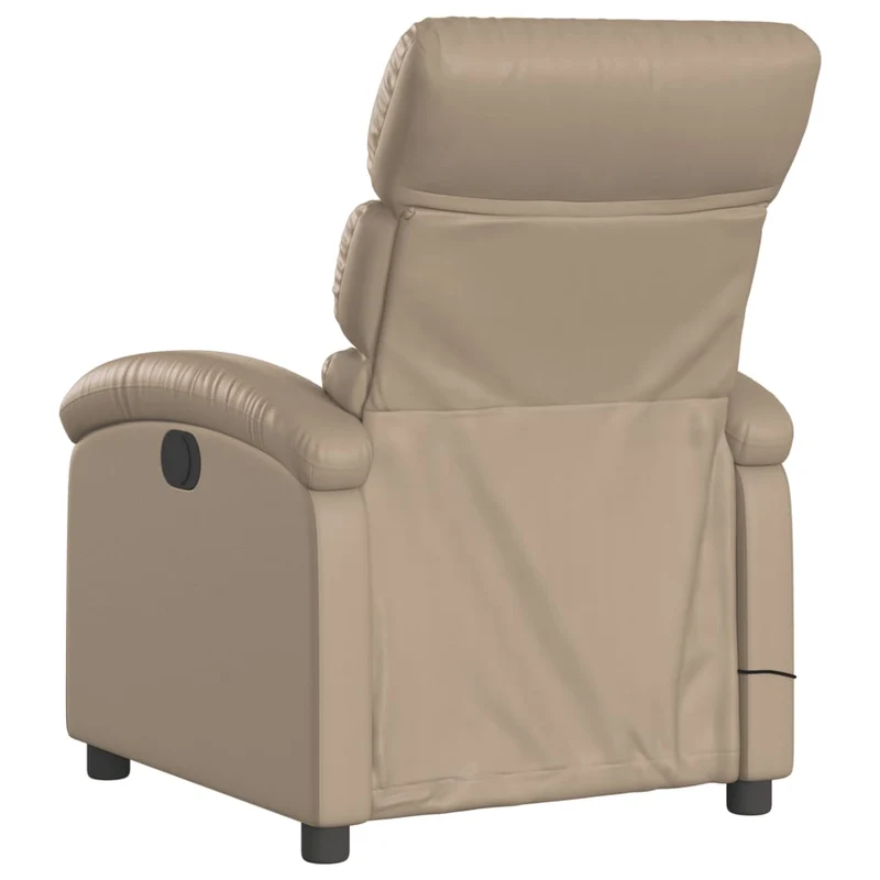 Fauteuil de relaxation TV fonction massage inclinable électrique en PVC cappuccino DEC027133
