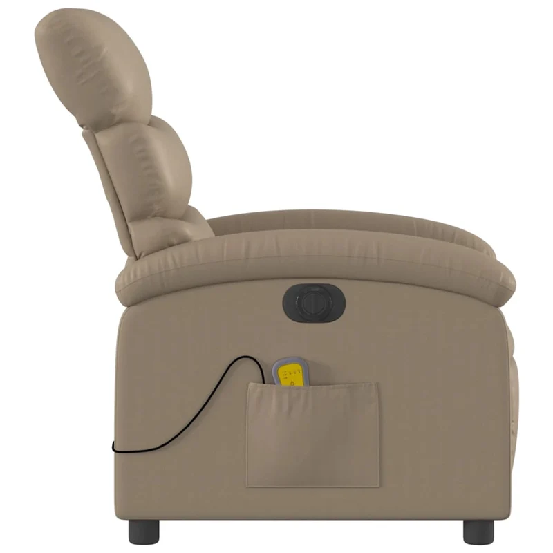Fauteuil de relaxation TV fonction massage inclinable électrique en PVC cappuccino DEC027133