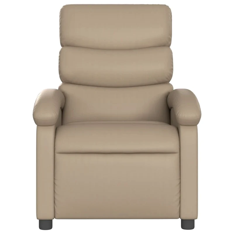 Fauteuil de relaxation TV fonction massage inclinable en PVC cappuccino DEC026876