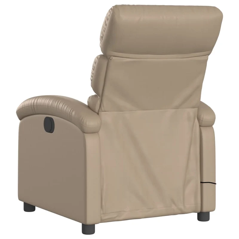 Fauteuil de relaxation TV fonction massage inclinable en PVC cappuccino DEC026876