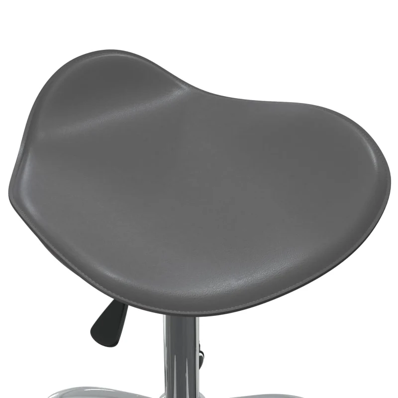 Tabouret de travail sur roulettes hauteur réglable en PVC gris et acier DEC025094