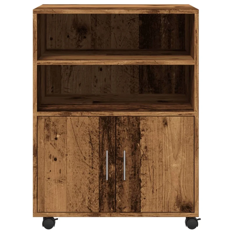 Meuble de bureau sur roulettes meuble d'appoint 60 x 48 x 81 cm bois d'ingénierie marron DEC024498