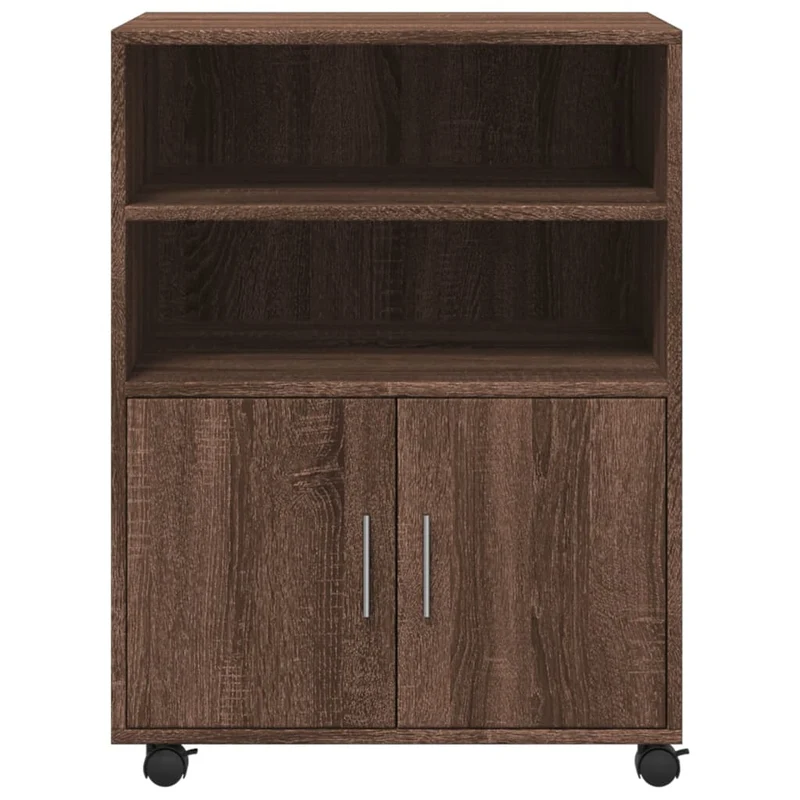 Meuble de bureau sur roulettes meuble d'appoint 60 x 48 x 81 cm bois d'ingénierie marron DEC024493
