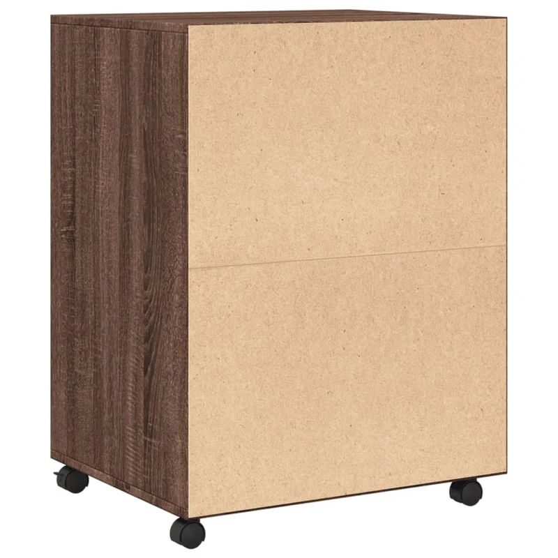Meuble de bureau sur roulettes meuble d'appoint 60 x 48 x 81 cm bois d'ingénierie marron DEC024493