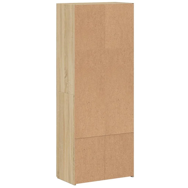 Meuble de bureau armoire de rangement avec 4 compartiments 60 x 32 x 153 cm bois ingénierie couleur chêne DEC024477
