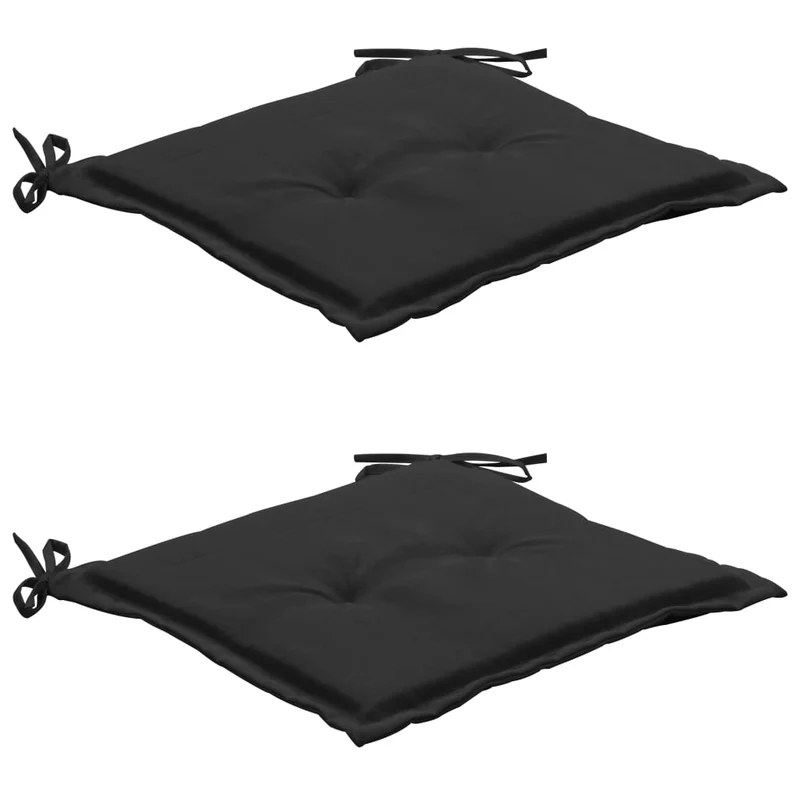 lot de 2 coussins de chaise de jardin 100% polyester noir 50x50x3 cm DEC021731