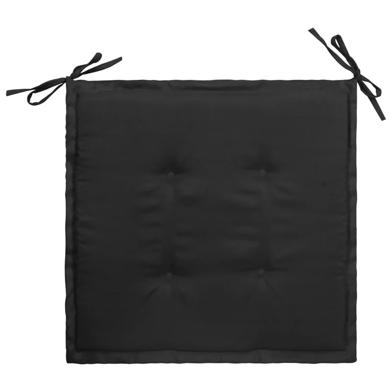 lot de 2 coussins de chaise de jardin 100% polyester noir 50x50x3 cm DEC021731