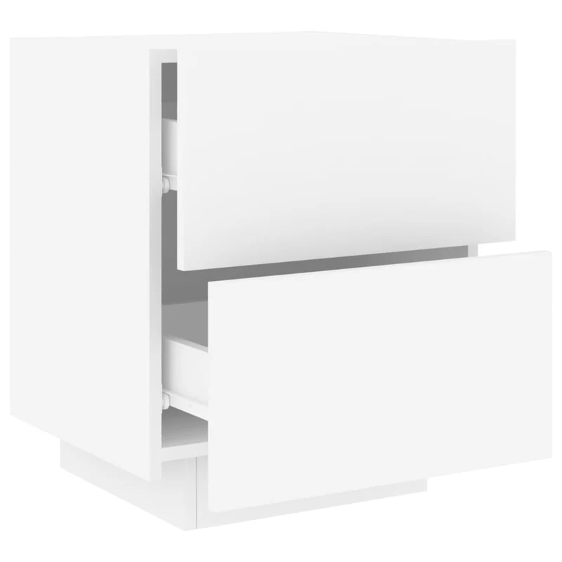 Lot de 2 tables de chevet 45 x 40 x 55 cm en bois d'ingénierie blanc DEC032868