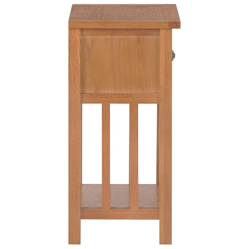 Table d'appoint avec tiroir et étagère 35 x 27 x 55 cm en bois de chêne DEC032580