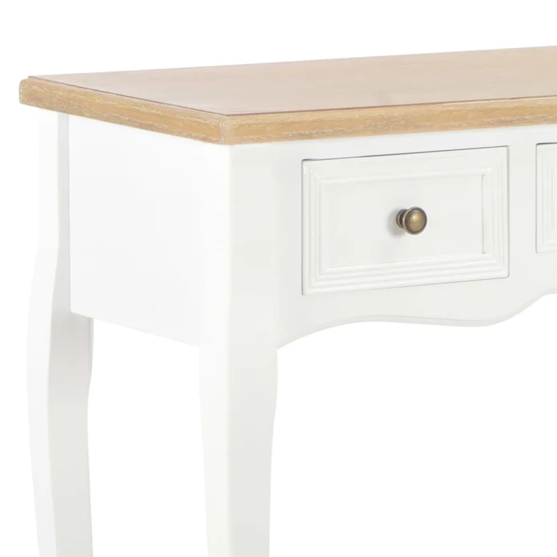 Table de console et coiffeuse avec 3 tiroirs MDF + bois de pin blanc DEC032565